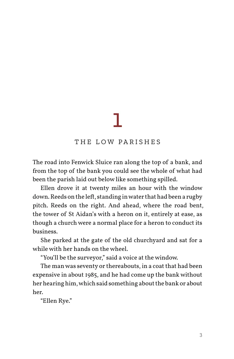 Chapter One of The Salt Line in Noir: a large red numeral over a widely spaced title.